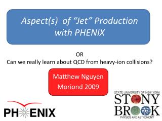 Aspect(s) of “Jet” Production with PHENIX