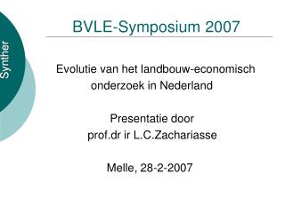 BVLE-Symposium 2007