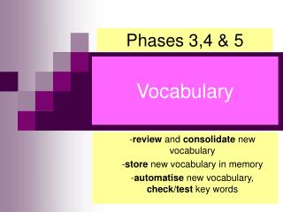 Vocabulary