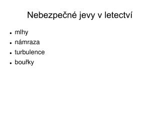 Nebezpečné jevy v letectví