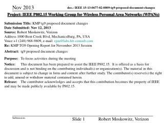 Project: IEEE P802.15 Working Group for Wireless Personal Area Networks (WPANs)