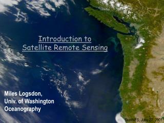 Introduction to Satellite Remote Sensing