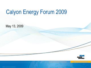 Calyon Energy Forum 2009
