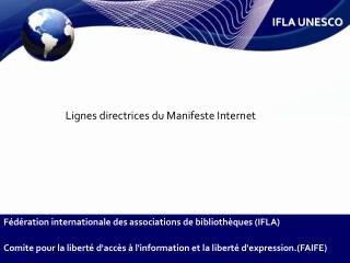 Lignes directrices du Manifeste Internet