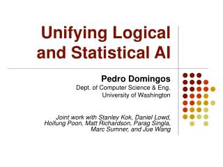 Unifying Logical and Statistical AI