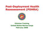 Post-Deployment Health Reassessment PDHRA