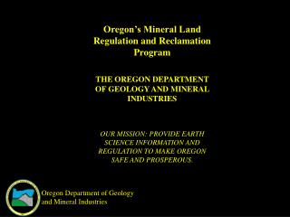 Oregon Department of Geology and Mineral Industries