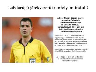 Labdarúgó játékvezetői tanfolyam indul !