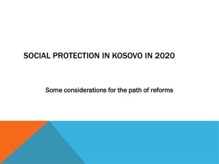 Social Protection in Kosovo in 2020