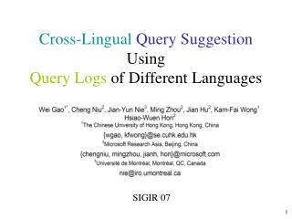 Cross-Lingual Query Suggestion Using Query Logs of Different Languages