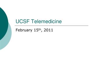 UCSF Telemedicine