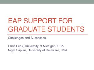 EAP Support for graduate students