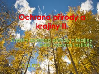Ochrana přírody a krajiny II.
