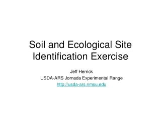 Soil and Ecological Site Identification Exercise