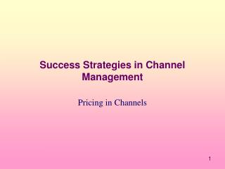 Success Strategies in Channel Management