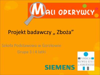 Projekt badawczy „ Zboża”