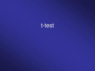 t-test