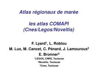 Atlas régionaux de marée les atlas COMAPI (Cnes/Legos/Noveltis)