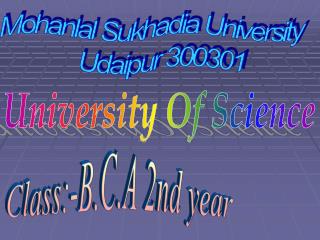 Mohanlal Sukhadia University Udaipur 300301