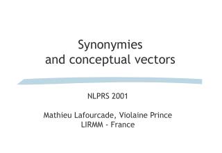 Synonymies and conceptual vectors