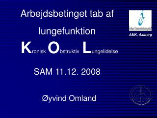 Arbejdsbetinget tab af lungefunktion K ronisk O bstruktiv L ungelidelse SAM 11.12. 2008