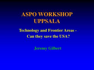 ASPO WORKSHOP UPPSALA