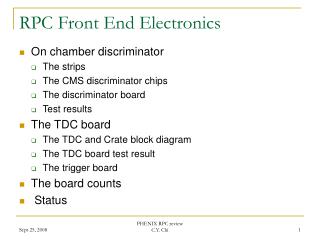 RPC Front End Electronics