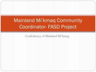 Mainland Mi’kmaq Community Coordinator- FASD Project