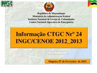 Informação CTGC Nrº 24 INGC/CENOE 2012_2013