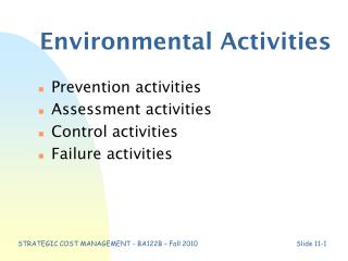 Environmental Activities