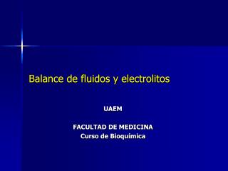 Balance de fluidos y electrolitos