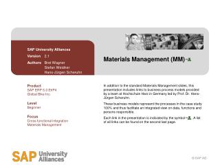 Materials Management (MM)