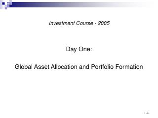 Investment Course - 2005