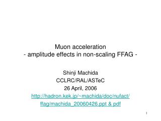 Muon acceleration - amplitude effects in non-scaling FFAG -