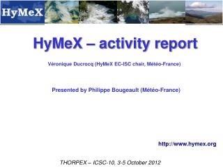 HyMeX – activity report