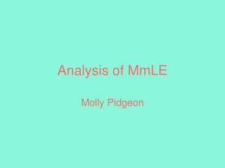 Analysis of MmLE