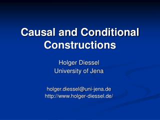 Causal and Conditional Constructions