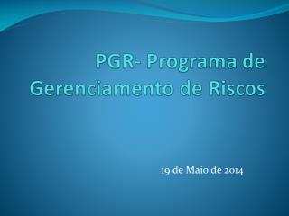 PGR- Programa de Gerenciamento de Riscos