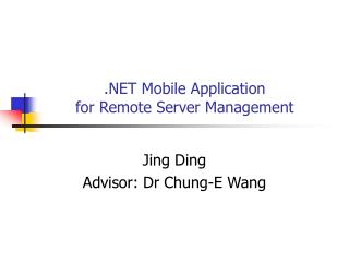 .NET Mobile Application for Remote Server Management