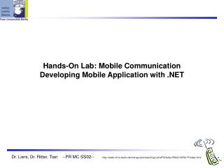 Hands-On Lab: Mobile Communication Developing Mobile Application with .NET