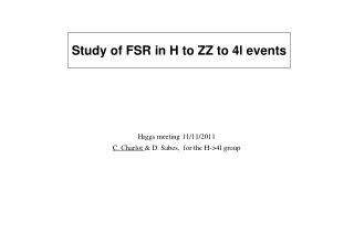 Study of FSR in H to ZZ to 4l events