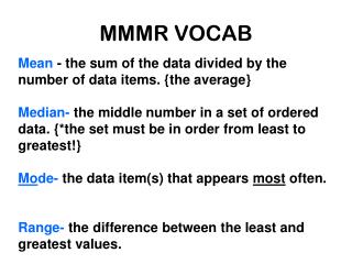 MMMR VOCAB