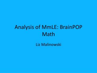 Analysis of MmLE : BrainPOP Math