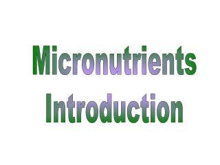 Micronutrients Introduction