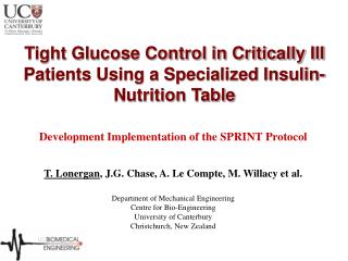 Tight Glucose Control in Critically Ill Patients Using a Specialized Insulin-Nutrition Table