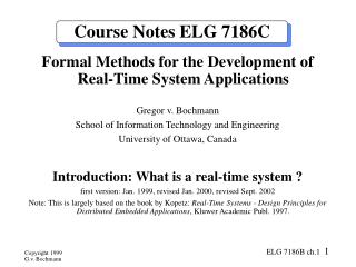 Course Notes ELG 7186 C