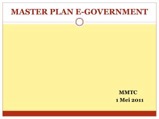 MASTER PLAN E-GOVERNMENT