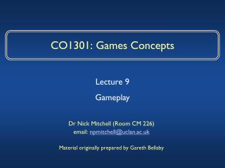 CO1301: Games Concepts