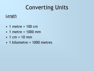 Converting Units