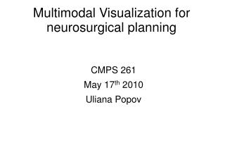 Multimodal Visualization for neurosurgical planning